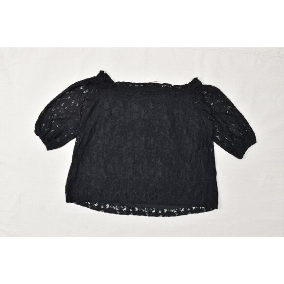 Lane Bryant Black Lace Off Shoulder Top Blouse Plus Size 26/28 Nylon NEW - Picture 2 of 8